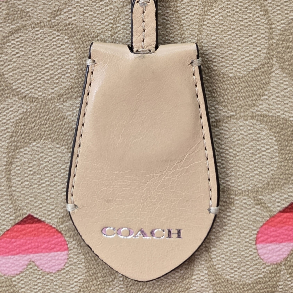 Coach Beige Leather Bag Charm